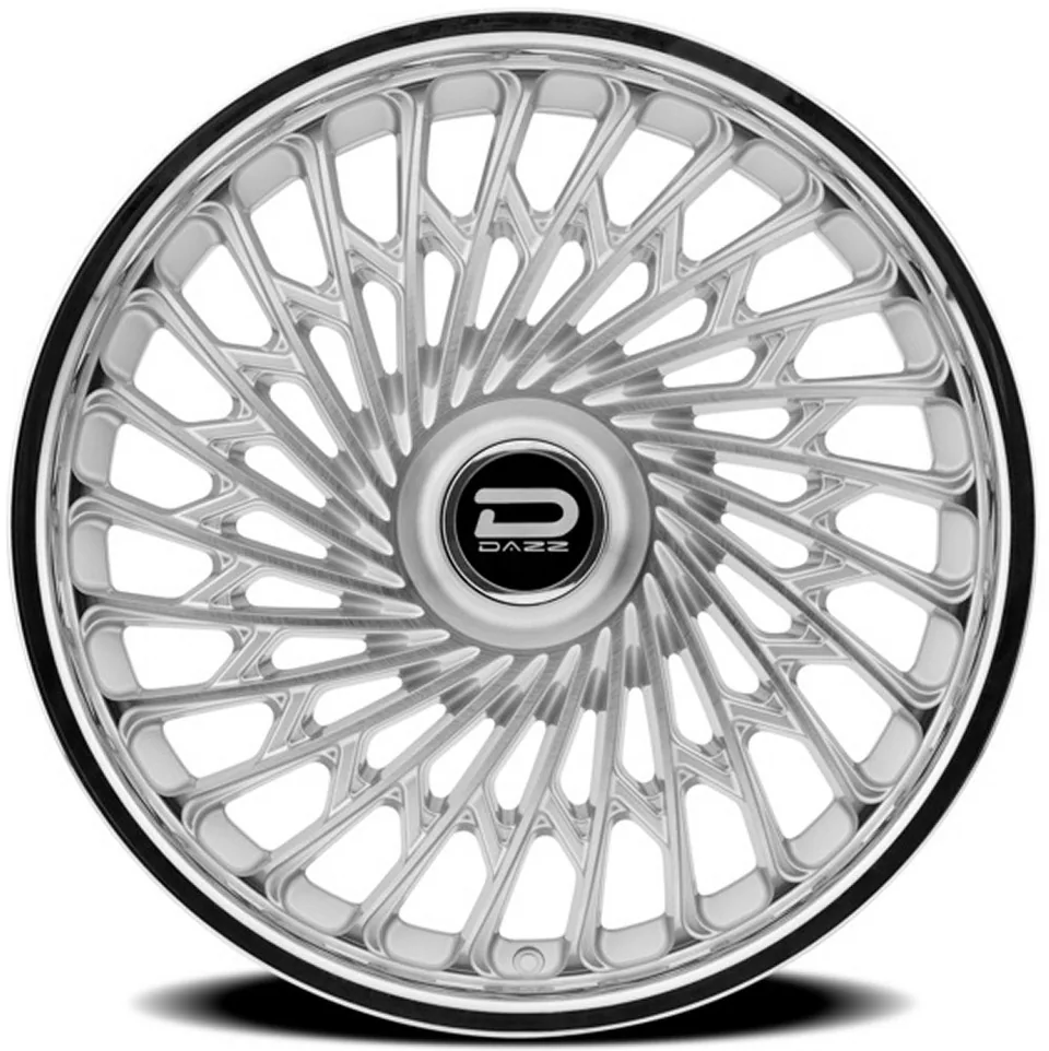 Dazz D101 Seville Gloss Silver Brushed w/ Chrome Stainless Steel Lip 5x4.75/120.7 2 of 2