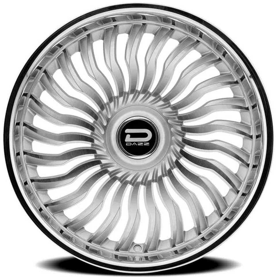 Dazz D102 Snatch Gloss Silver Brushed w/ Chrome Stainless Steel Lip 5x4.75/120.7 2 of 2