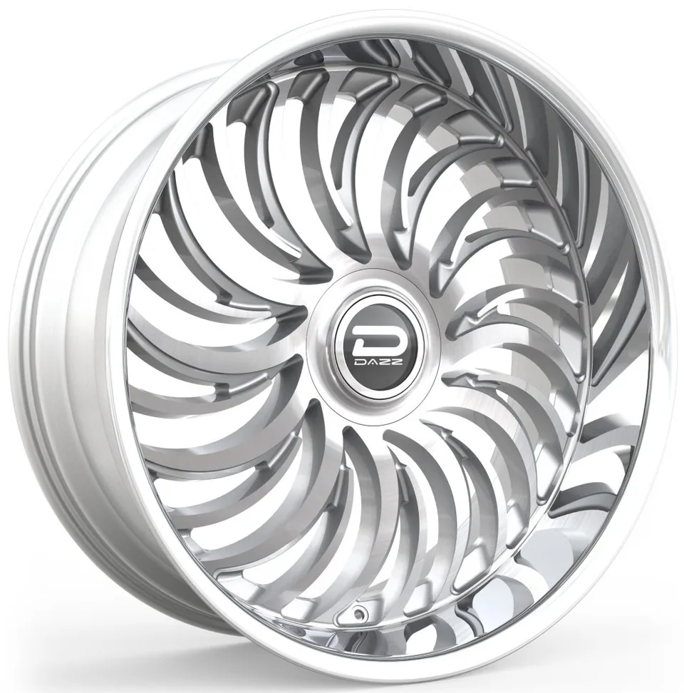 Dazz D103 Heat Gloss Silver Brushed w/ Chrome Stainless Steel Lip 5x4.75/120.7 1 of 1