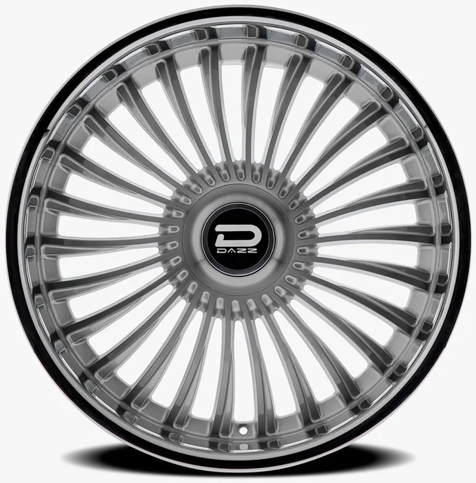 Dazz D104 Merlot Gloss Silver Brushed w/ Chrome Stainless Steel Lip 5x120.7/4.75 | 3 of 3