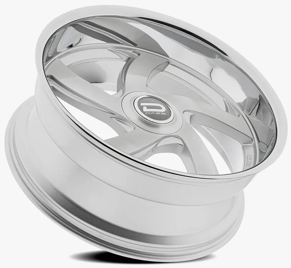 Dazz D105 Bussin Gloss Silver Brushed w/ Chrome Stainless Steel Lip 5x120.7/4.75 | 3 of 3