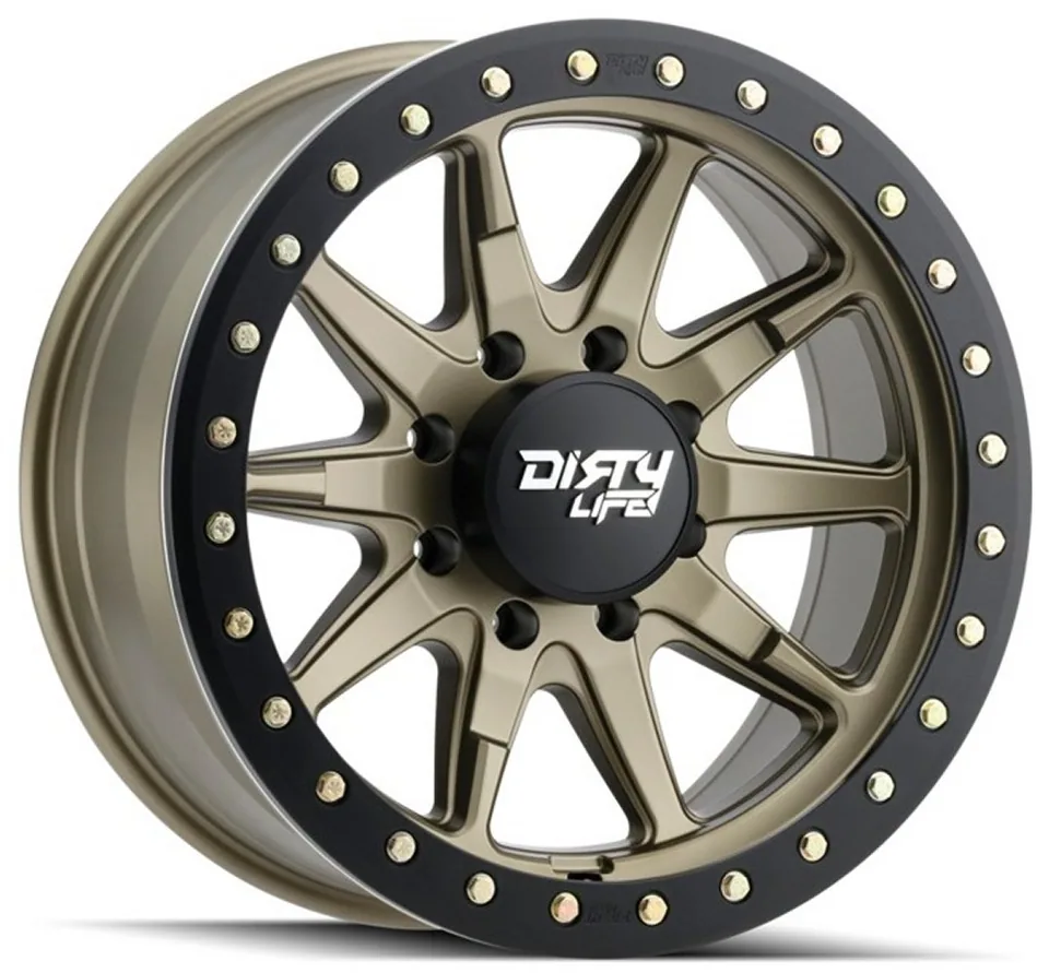 Dirty Life 9304 DT-2 Satin Gold w/ Simulated Beadlock Black Ring 2 of 3