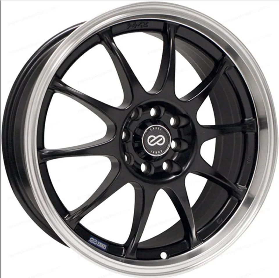 Enkei J10 Matte Black w/ Machined Lip 4x100 2 of 2