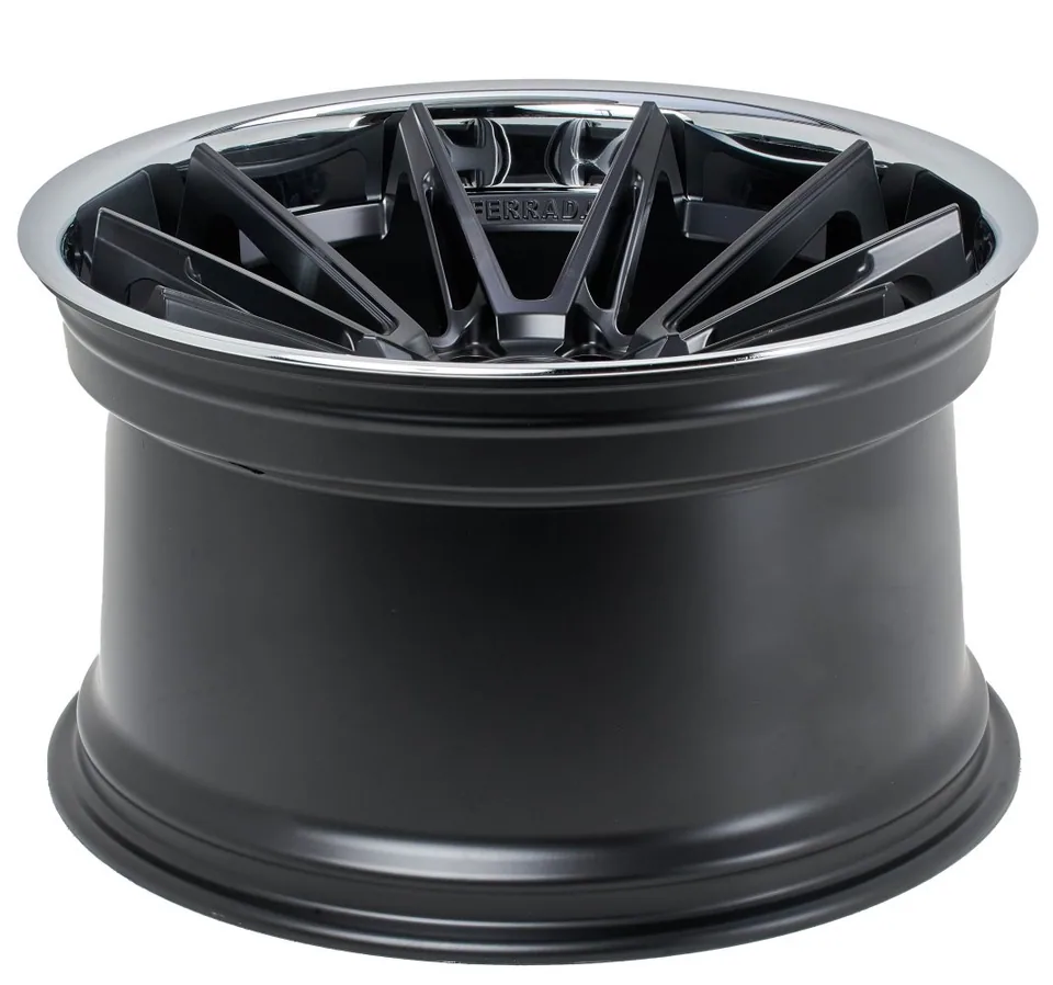 Ferrada CM2 Matte Black w/ Chrome Lip 2 of 3