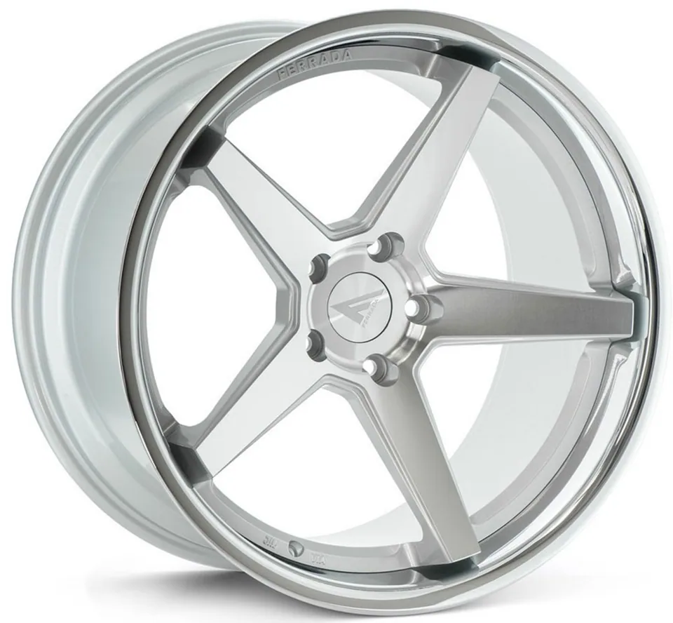 Ferrada FR3 Machine Silver w/ Chrome Lip 1 of 3