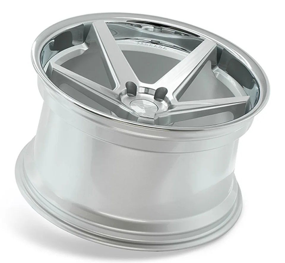 Ferrada FR3 Machine Silver w/ Chrome Lip 2 of 3