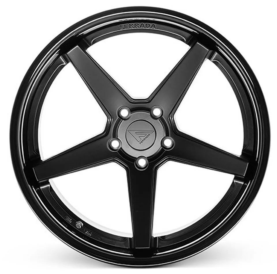 Ferrada FR3 Matte Black w/ Gloss Black Lip 2 of 6