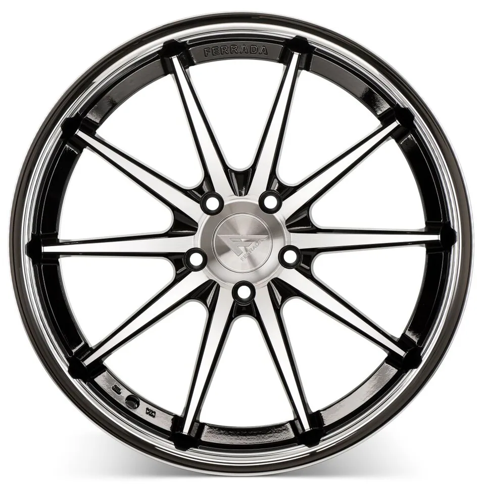 Ferrada FR4 Machine Black w/ Chrome Lip 3 of 4