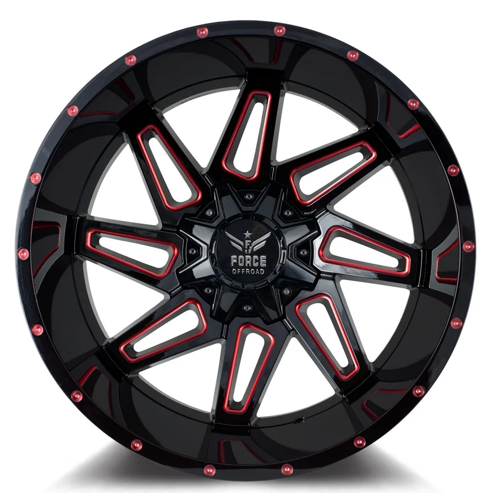 Force Off-Road F02 Black w/ Red Milled 5x5/127 5 of 12