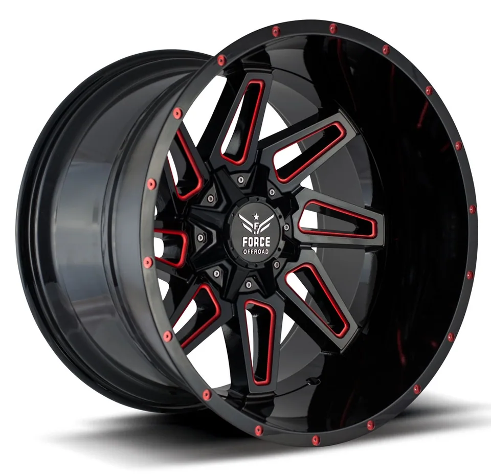 Force Off-Road F02 Black w/ Red Milled 5x5/127 7 of 12