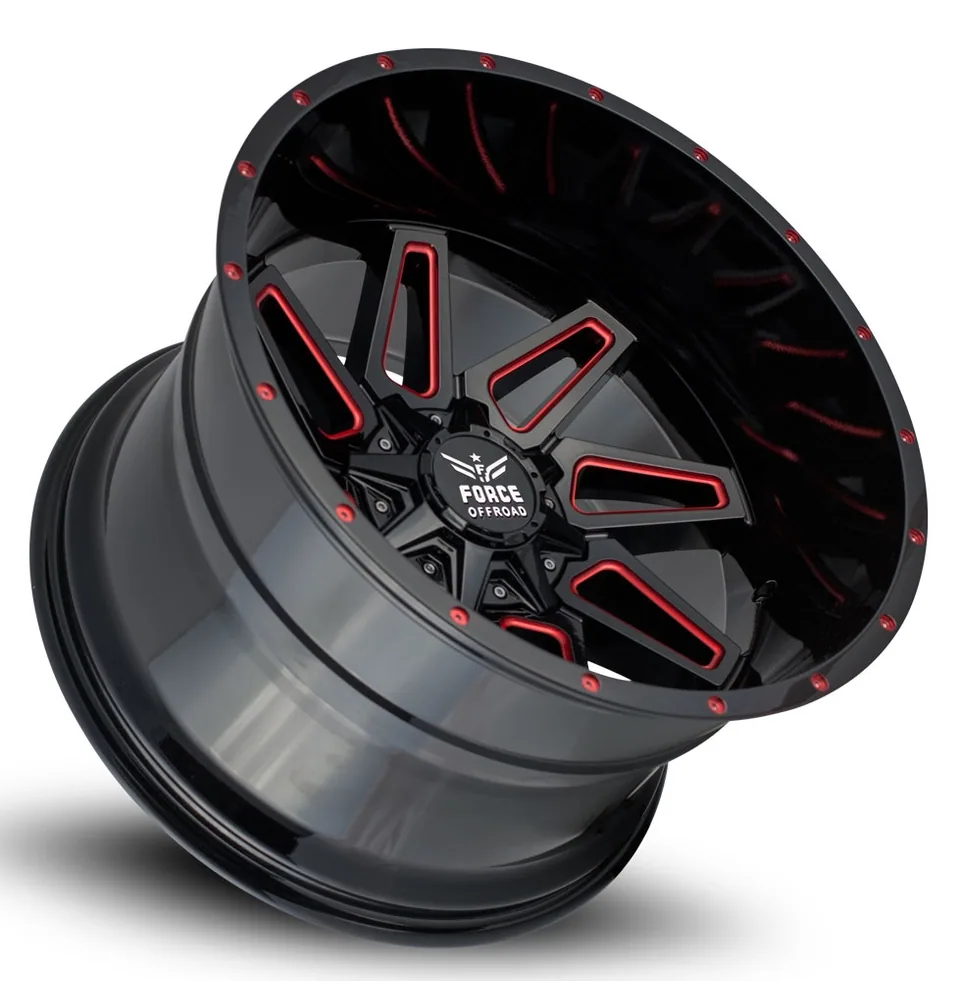 Force Off-Road F02 Black w/ Red Milled 5x5/127 9 of 12