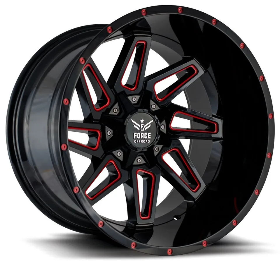 Force Off-Road F02 Black w/ Red Milled 5x5/127 11 of 12