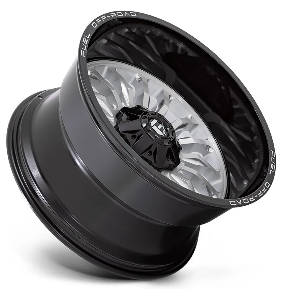 Fuel Off-Road Arc Silver Brushed w/ Milled Black Lip D798 5 of 12