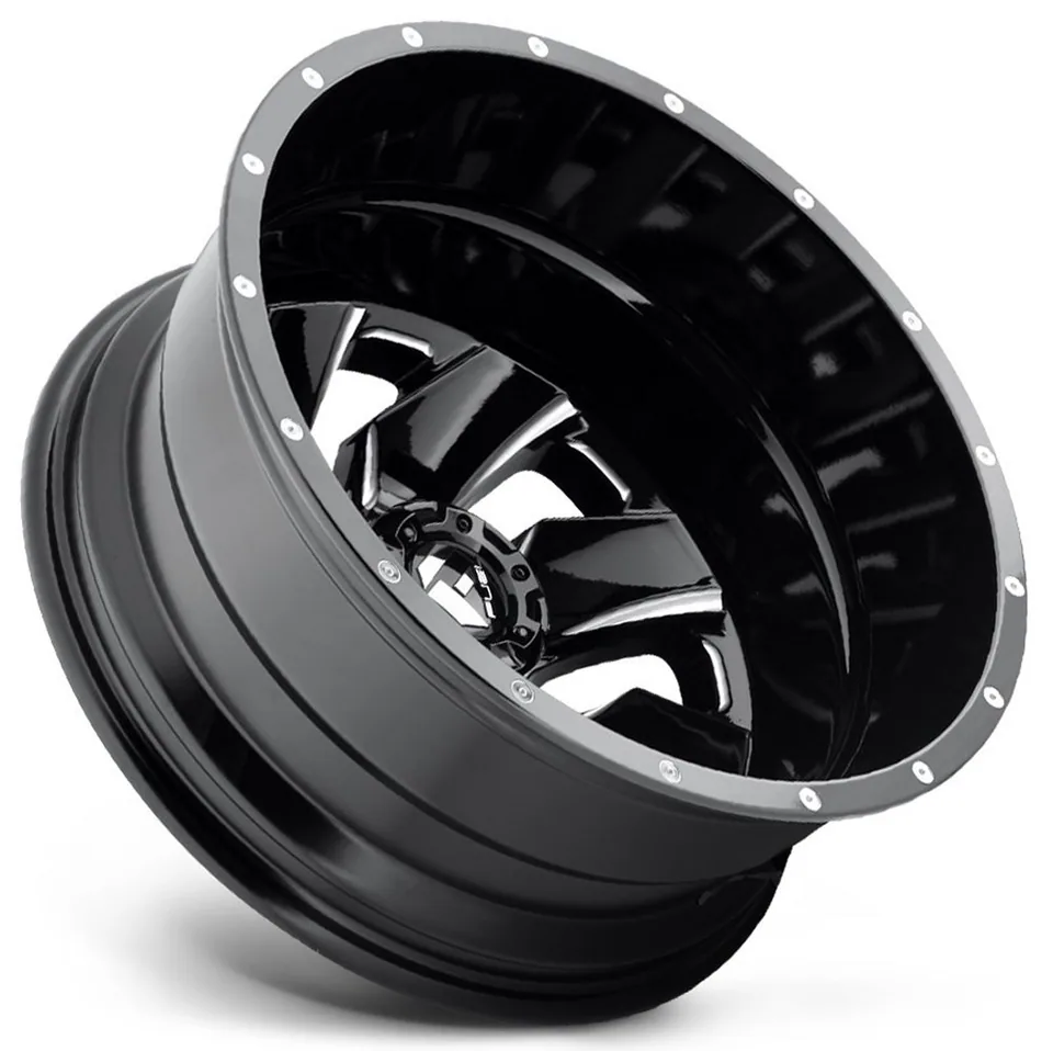 Fuel Off-Road Cleaver Gloss Black Milled Dually Rear Outer D574 121.5 C.B. 2 of 3