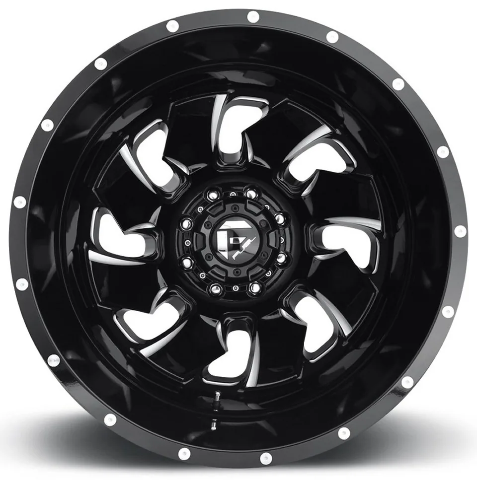 Fuel Off-Road Cleaver Gloss Black Milled Dually Rear Outer D574 121.5 C.B. 3 of 3
