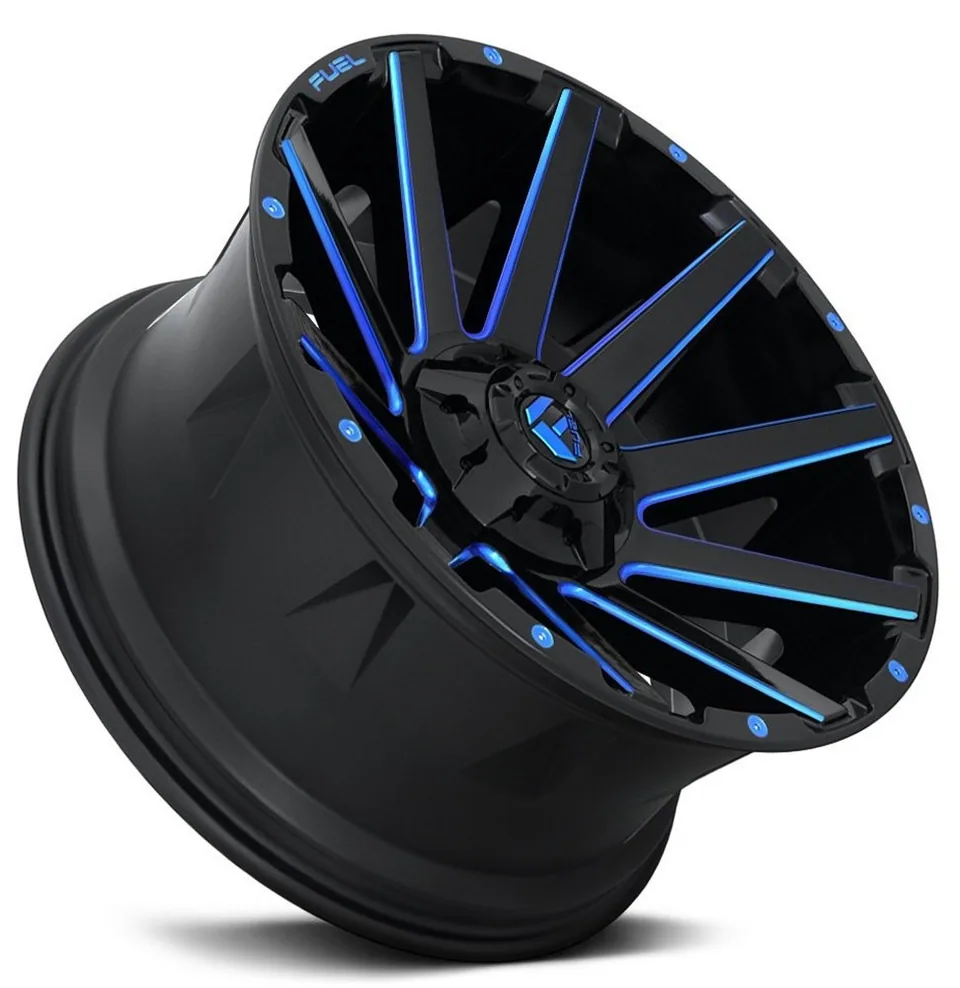 Fuel Off-Road Contra Gloss Black w/ Candy Blue Accents D644 5x4.5/114.3 2 of 3