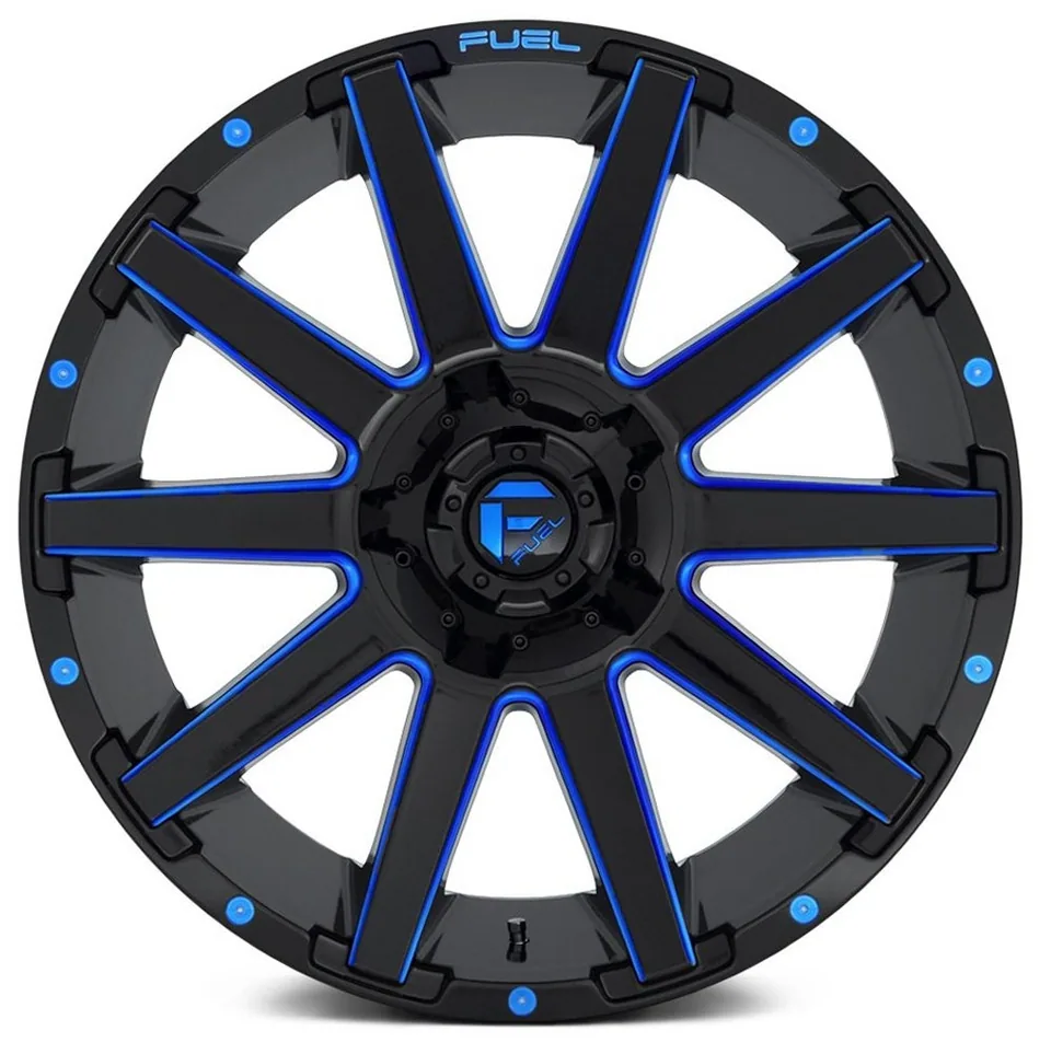 Fuel Off-Road Contra Gloss Black w/ Candy Blue Accents D644 5x4.5/114.3 3 of 3