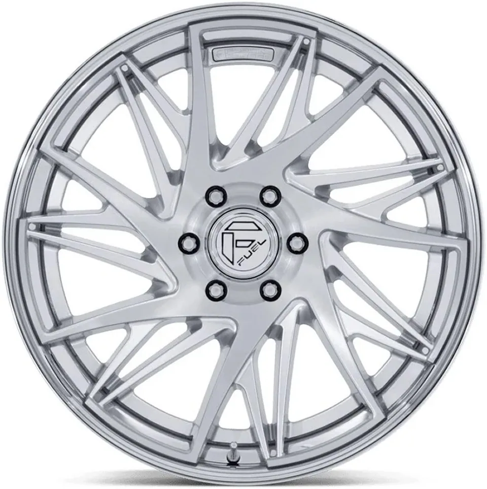 Fuel Off-Road Dynamo Gloss Silver Brushed w/ Chrome Lip FC405 2 of 3