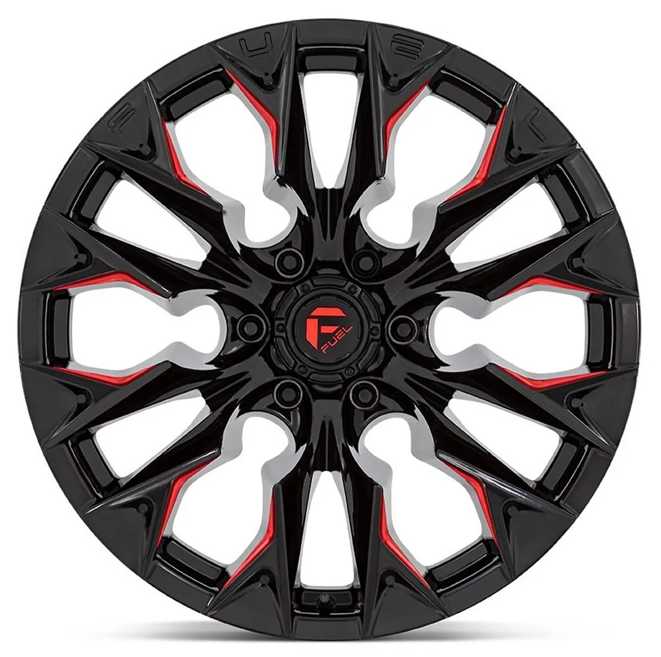 Fuel Off-Road Flame 6 Gloss Black Milled w/ Candy Red D823 2 of 3