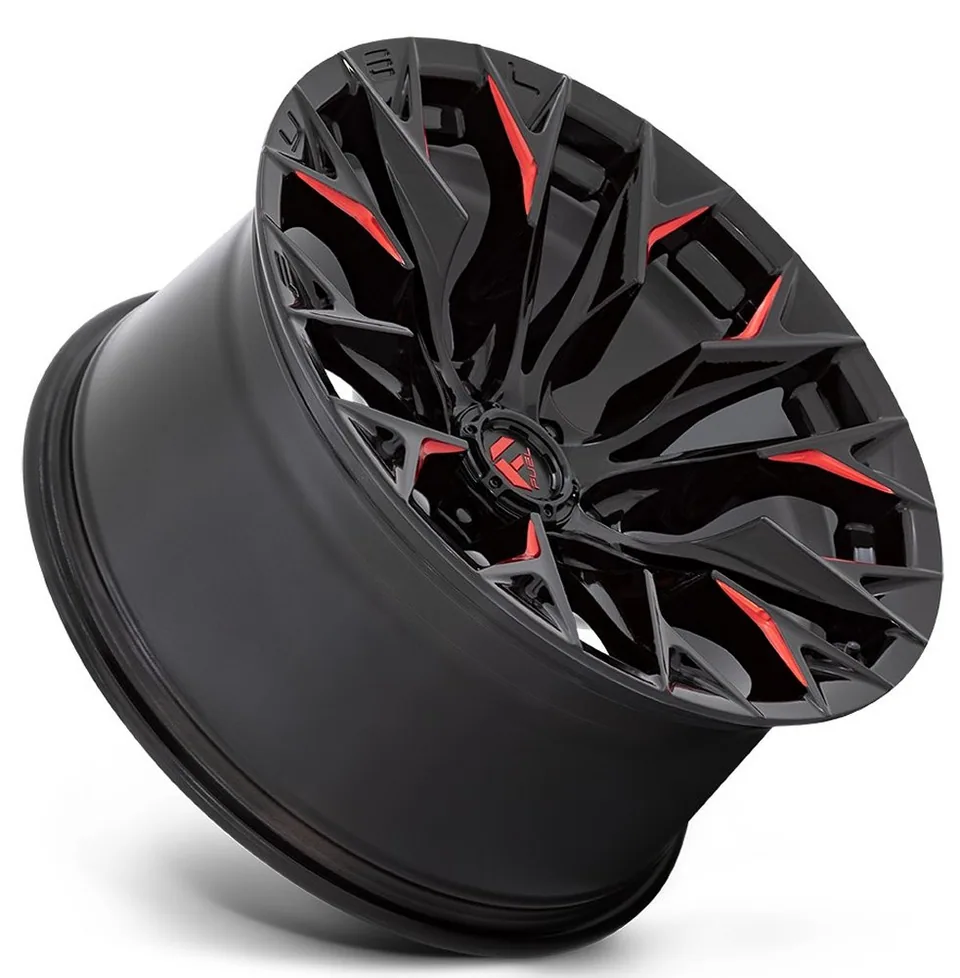 Fuel Off-Road Flame 6 Gloss Black Milled w/ Candy Red D823 3 of 3