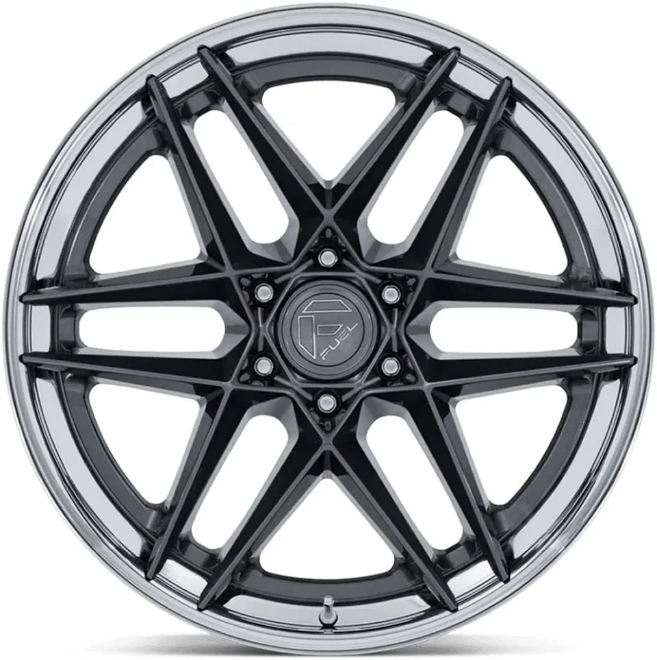 Fuel Off-Road Flight Gloss Gunmetal w/ Chrome Lip FC408 2 of 3