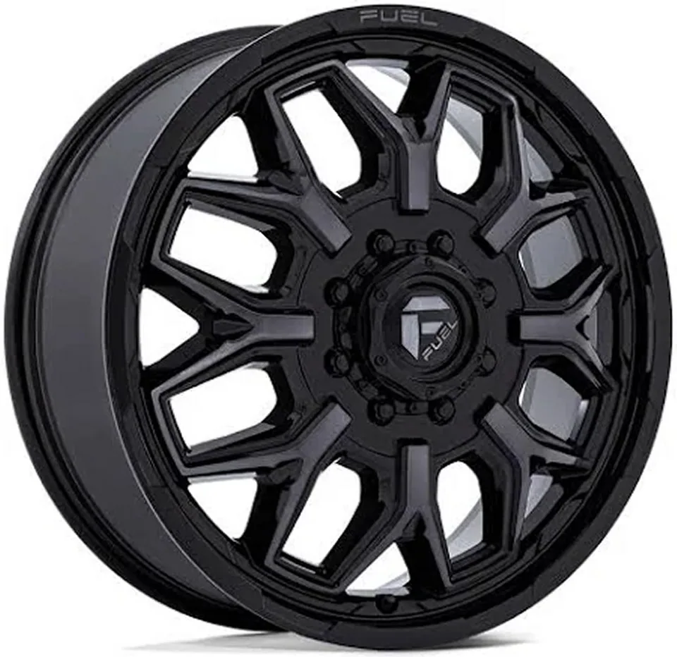 Fuel Off-Road Flux Gloss Black Brushed w/ Gray Tint Dually Front D875 125.1C.B. 4 of 6