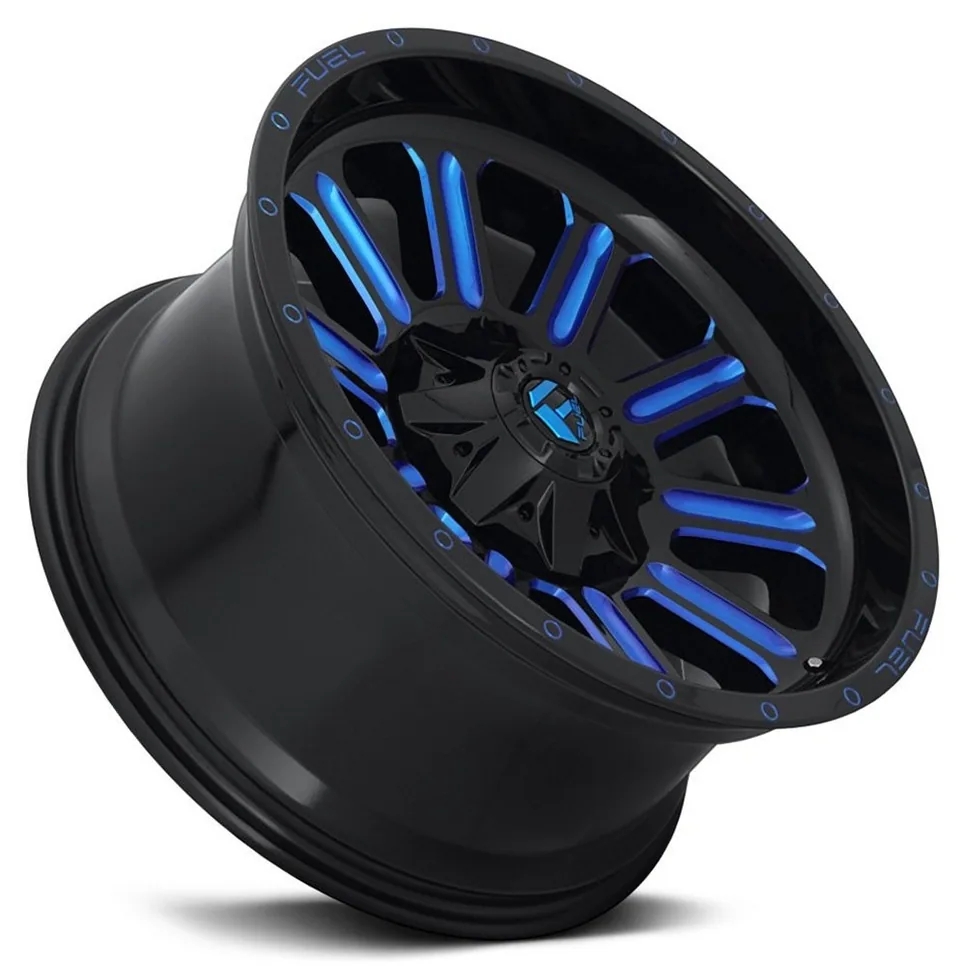 Fuel Off-Road Hardline Gloss Black w/ Candy Blue Accents D646 6x135 2 of 3