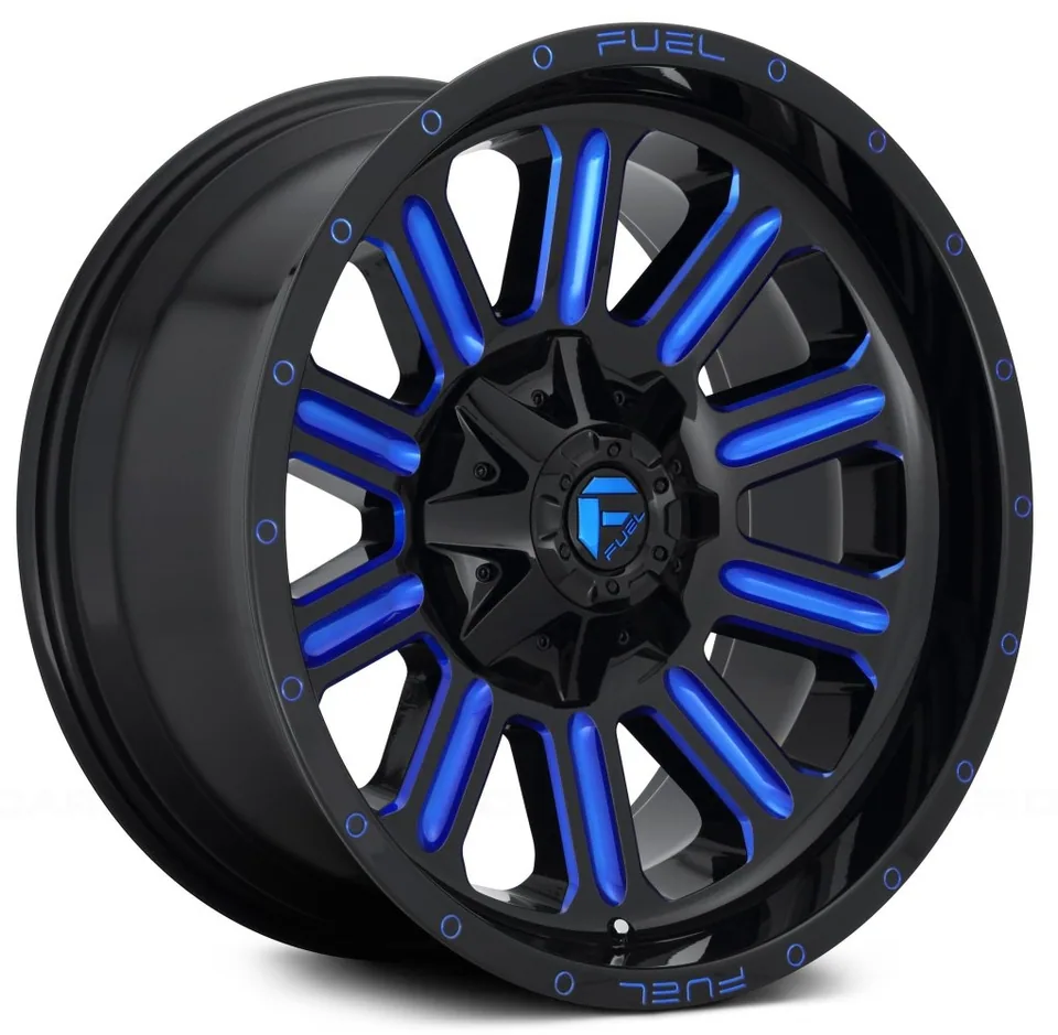 Fuel Off-Road Hardline Gloss Black w/ Candy Blue Accents D646 6x135 3 of 3