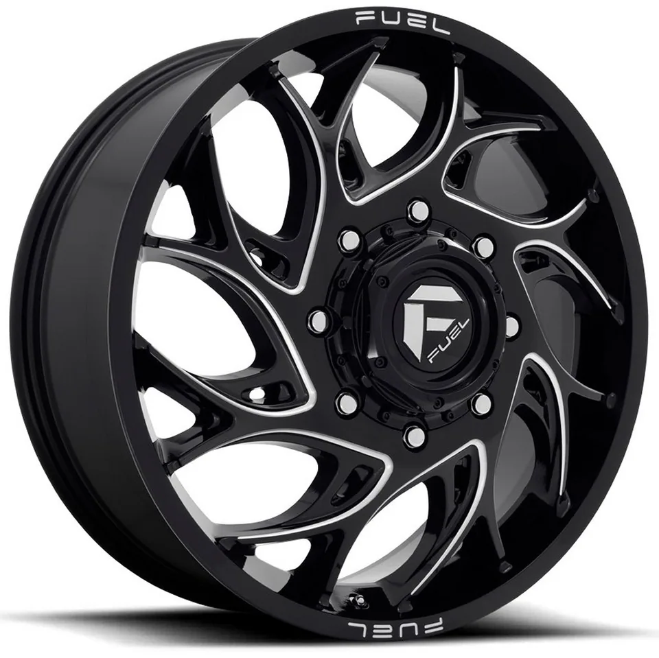 Fuel Off-Road Runner Gloss Black Milled Dually Front D741 142.0 C.B. 4 of 6