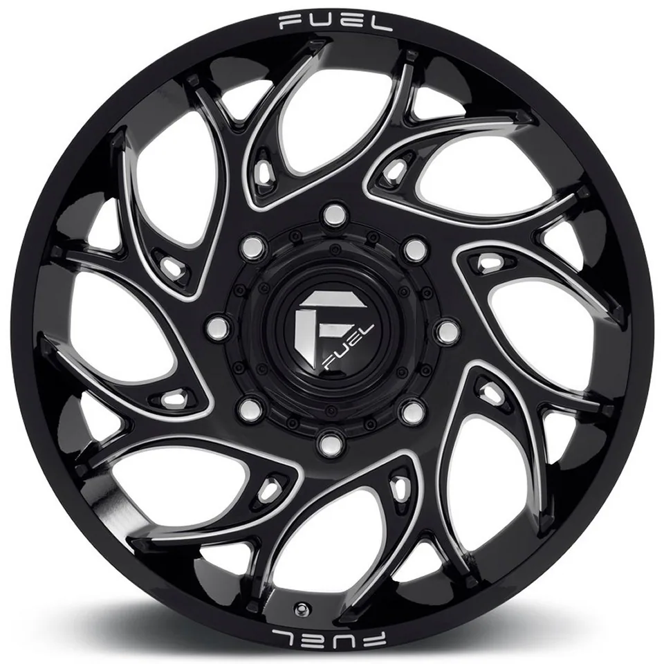 Fuel Off-Road Runner Gloss Black Milled Dually Front D741 142.0 C.B. 6 of 6