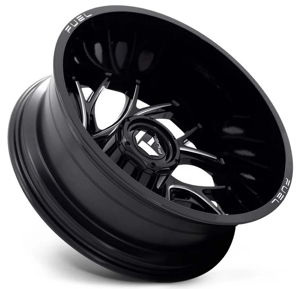 Fuel Off-Road Runner Gloss Black Milled Dually Rear Outer D741 154.3 C.B. 2 of 3