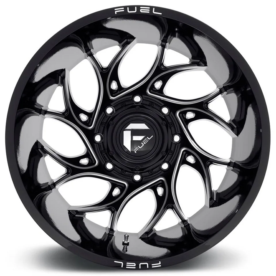 Fuel Off-Road Runner Gloss Black Milled Dually Rear Outer D741 154.3 C.B. 3 of 3