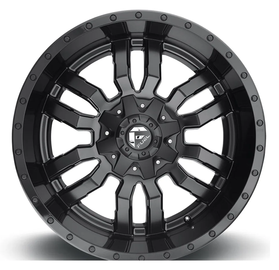 Fuel Off-Road Sledge Matte Black w/ Gloss Black Lip D596 5x4.5/114.3 3 of 3