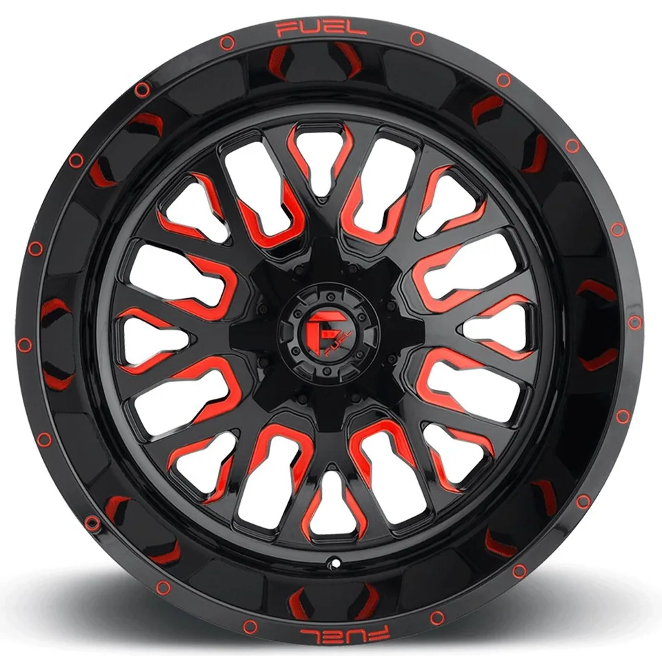 Fuel Off-Road Stroke Gloss Black w/ Candy Red D612 6x135 3 of 3