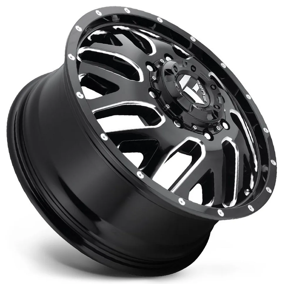 Fuel Off-Road Triton Gloss Black Milled Dually Front D581 154.3 C.B. 2 of 6