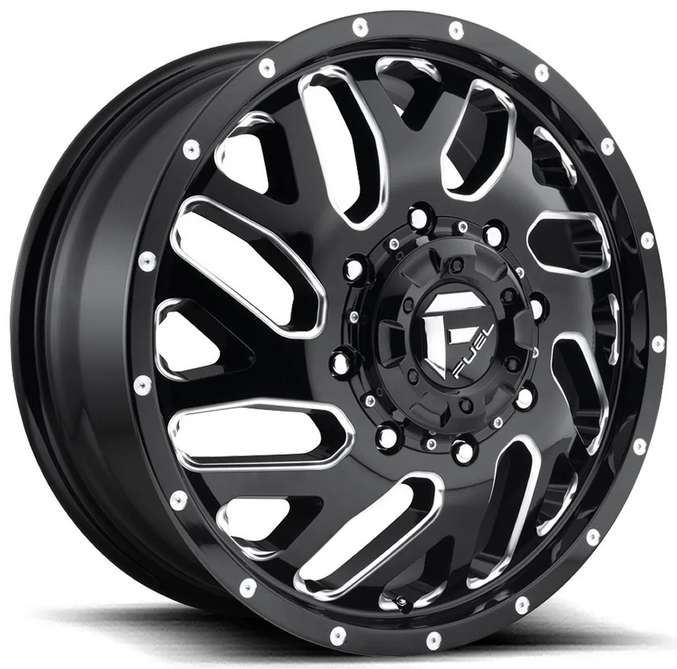 Fuel Off-Road Triton Gloss Black Milled Dually Front D581 154.3 C.B. 4 of 6
