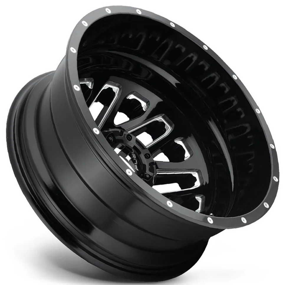 Fuel Off-Road Triton Gloss Black Milled Dually Rear Outer D581 121.5 C.B. 5 of 6