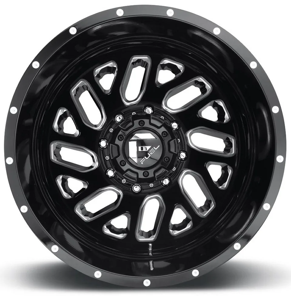 Fuel Off-Road Triton Gloss Black Milled Dually Rear Outer D581 121.5 C.B. 6 of 6