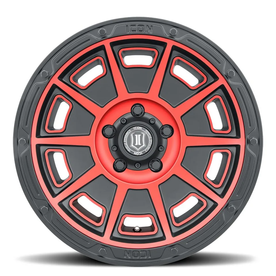 ICON Victory Satin Black w/ Red Tint 2 of 3