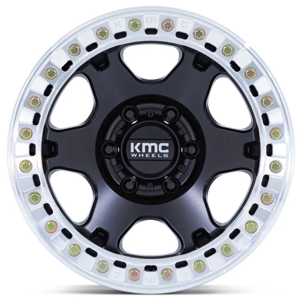 KMC KM238 VI Beadlock Satin Black w/ Machined Lip 3 of 12
