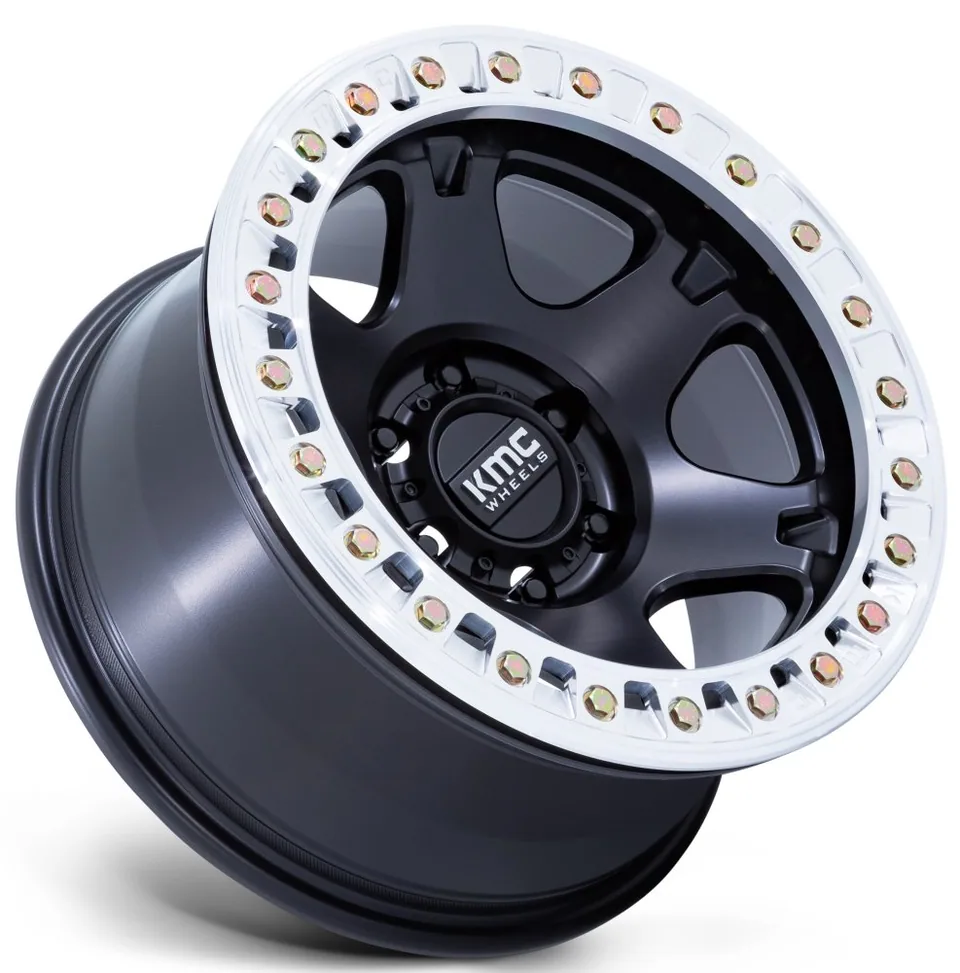 KMC KM238 VI Beadlock Satin Black w/ Machined Lip 5 of 12