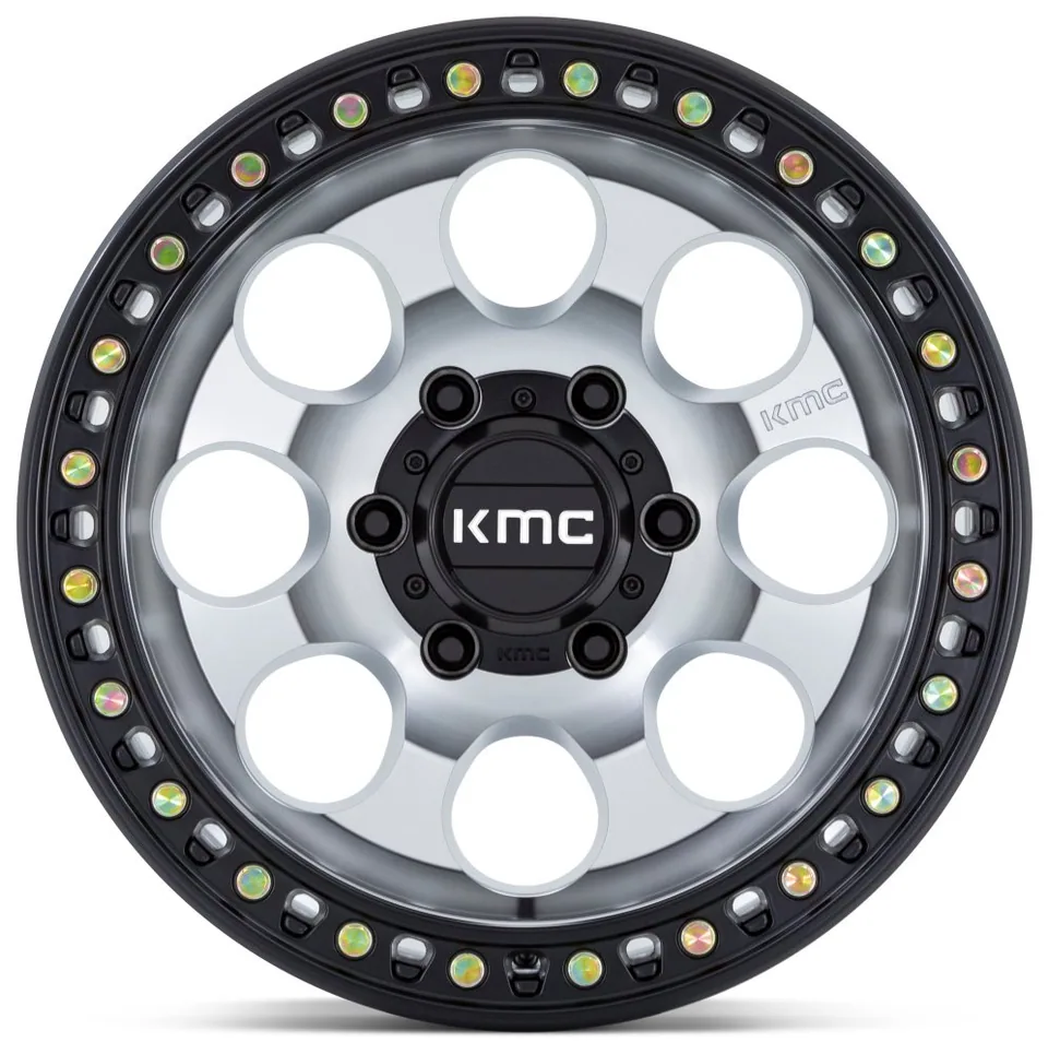 KMC KM550 Riot SBL Machined w/ Satin Black Lip 2 of 3