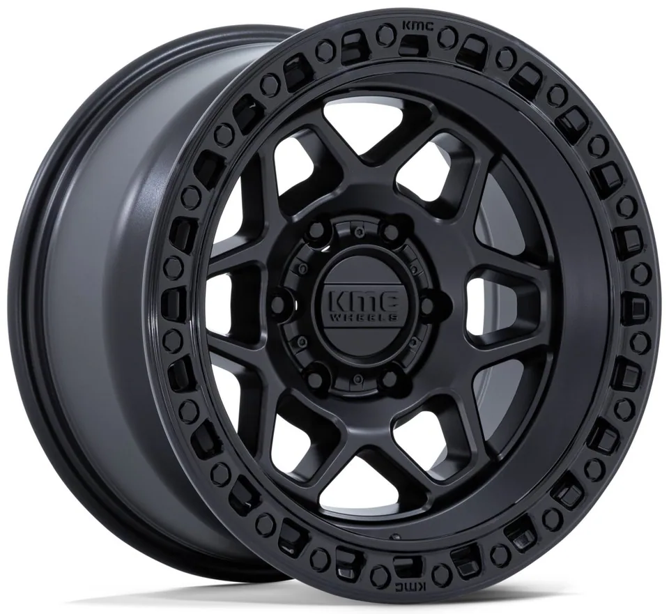 KMC KM553 Torx Matte Black w/ Gloss Black Lip 1 of 3