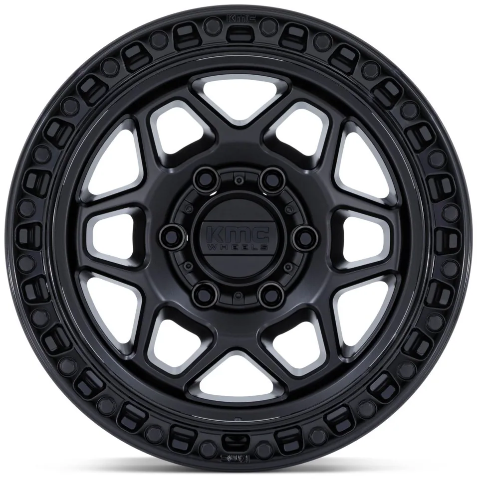 KMC KM553 Torx Matte Black w/ Gloss Black Lip 2 of 3