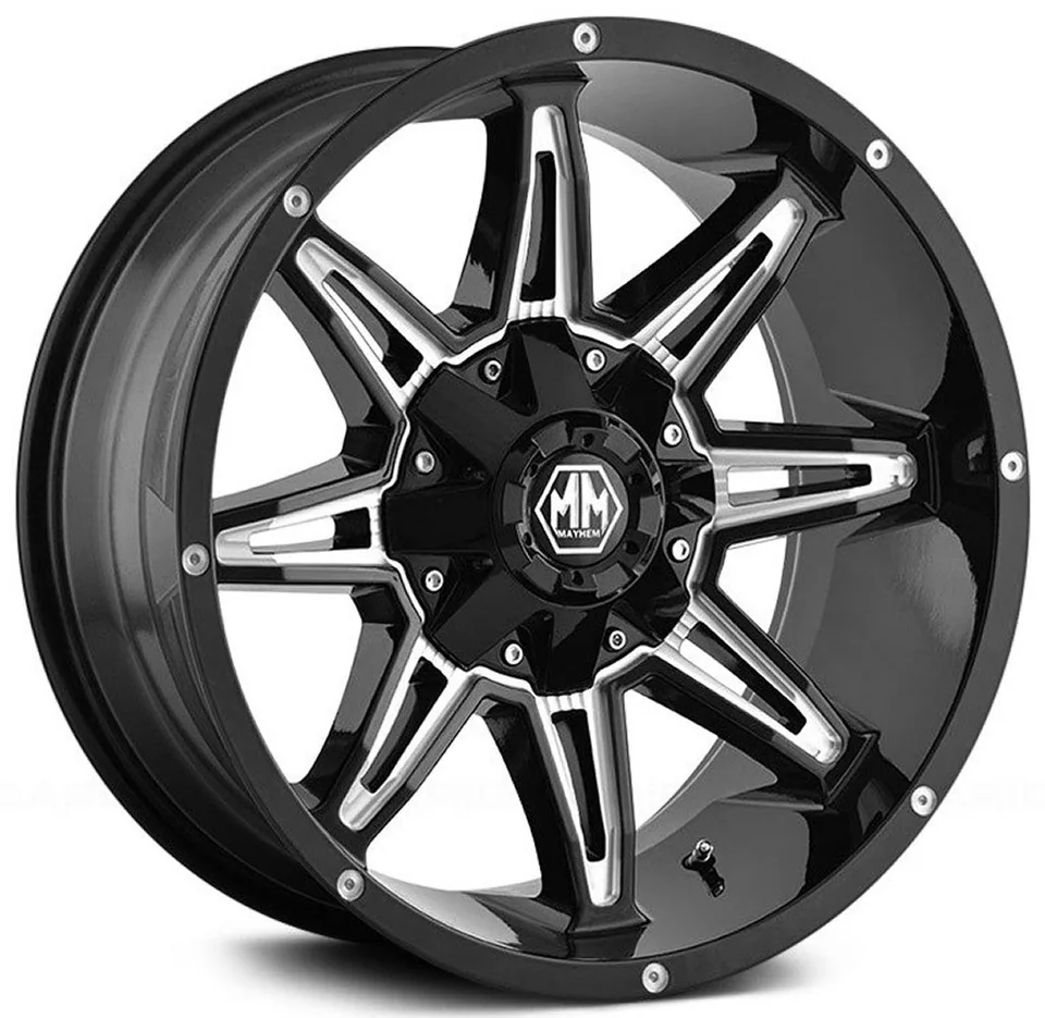 Mayhem Rampage 8090M Gloss Black w/ Milled Spokes 6x135 2 of 2