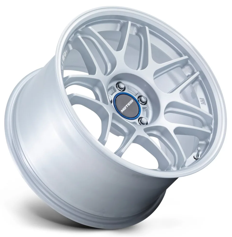 Motegi MR158 Hyper Silver w/ Machined Lip 2 of 3