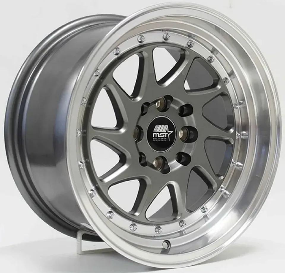 MST MT28 Gunmetal w/ Machined Lip 4x100 1 of 1