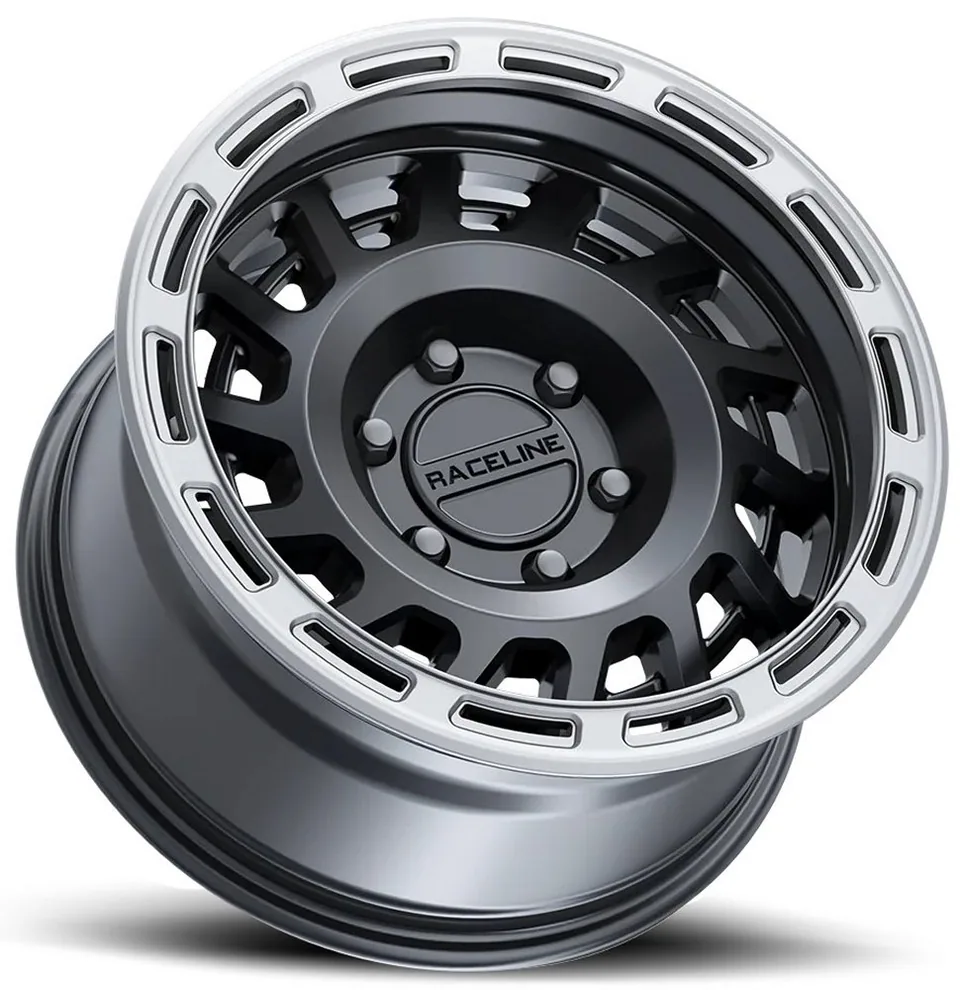 Raceline 957BS Halo Satin Black w/ Silver Ring 2 of 2