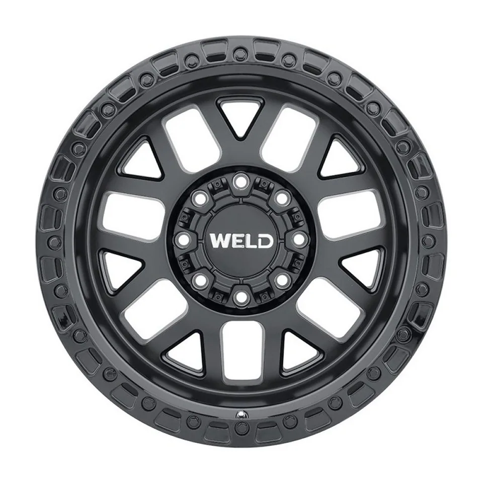 Weld Off-Road Cinch W104 Satin Black w/ Gloss Black Ring 5x5/127 2 of 3