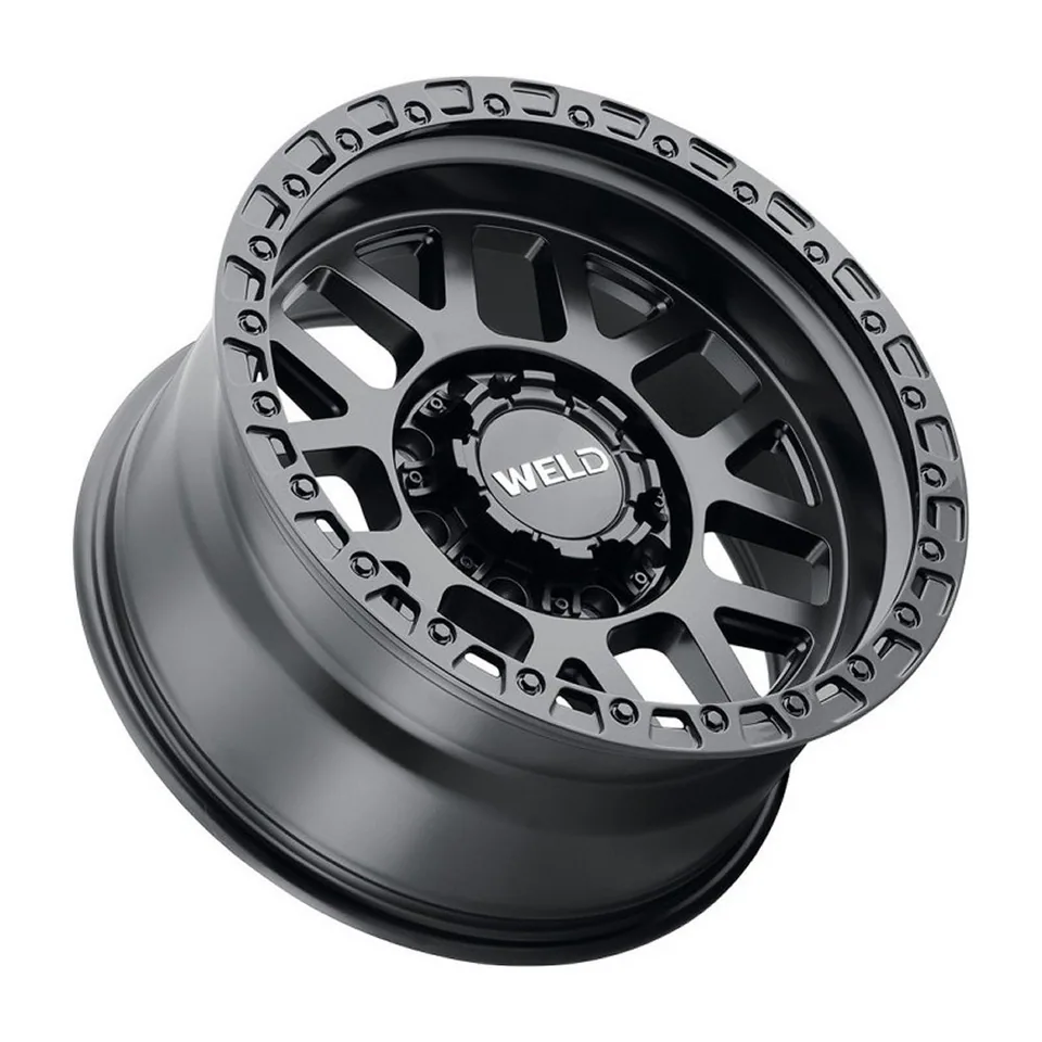 Weld Off-Road Cinch W104 Satin Black w/ Gloss Black Ring 5x5/127 3 of 3